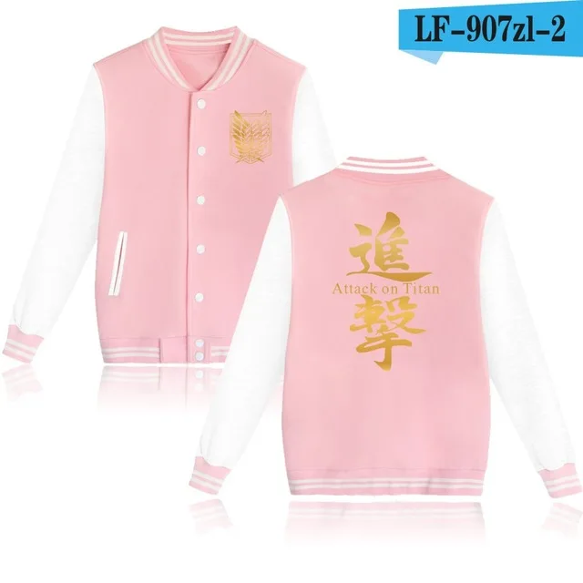 pink and white Горячая комикс атака на Титанов Recon Corps бейсбольная куртка унисекс толстовки Толстовка Эрен, косплей костюмы худи пальто размера плюс - Цвет: pink and white