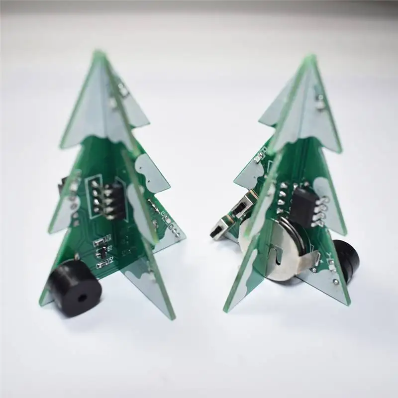 3D мини SMD PCB стерео Рождественская елка DIY Kit Музыка для украшения праздника колокольчики Ночник настольный светильник детский подарок