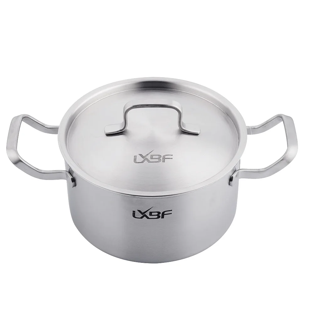 

Lxbf/lxbf Stainless Steel Pot 304 Stainless Steel Stew Pot One-piece Three-layer Steel Cookware Double Handles Stew Pot