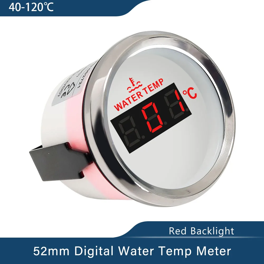 New 52mm Universal Water Temp Gauge Temperature Meter 40 120℃ for Auto