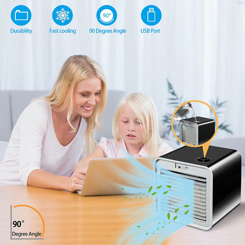 

Portable USB Mini Conditioner Humidifier Purifier 2 Colors Light Desktop Cooling Fan Cooler Fan for Office Home Desk