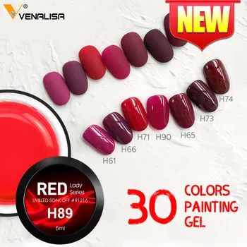 

Red nail gel polish nail art color gel varish 5ml venalisa canni gel nail polish new