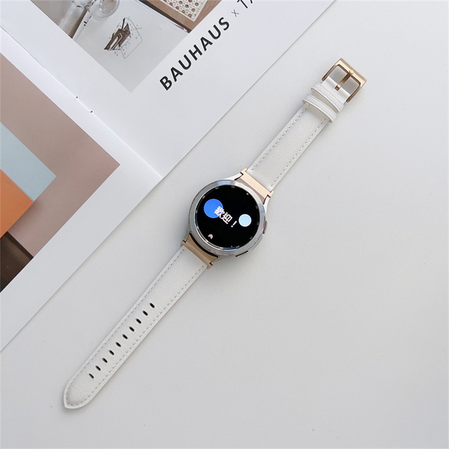High Quality Leather Slim Watchband For Samsung Galaxy Watch 4 Classic 44MM 40MM 42MM 46MM Vintage Soft Bracelet Band