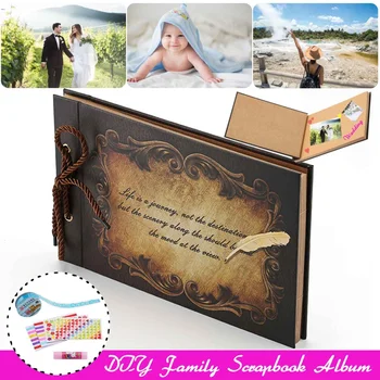 

Handmade DIY Family Scrapbook Retro Wedding Photo Album Anniversary Scrapbook