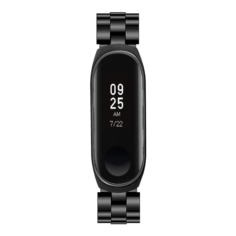 Mi Band 3 4 ремешок для Xiao mi классический браслет из нержавеющей стали ремешок mi band 3 4 сменная часть наручный ремешок на петлях металлический ремешок
