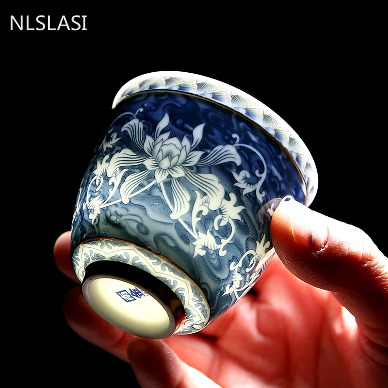 Jingdezhen tea cup handpainted porcelain tea cup coaster China ceramic tea cups 