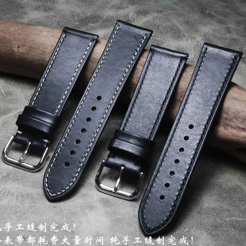 

Men Handmade Italian Leather Watch Band 18mm 19mm 20mm 21mm 22mm 24mm Vintage Watch Strap For Panerai Omega IWC Watchband