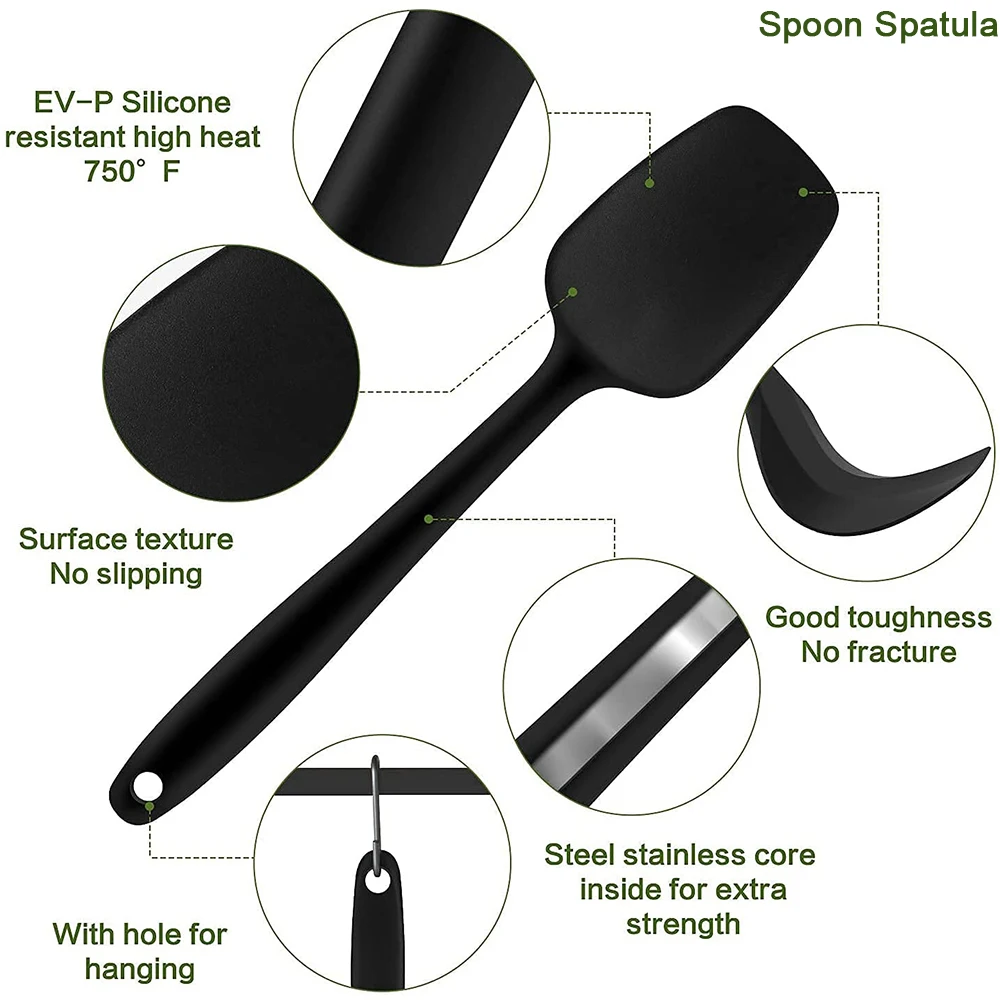 Scrapers Spoons Non-Stick Silica Heat Resistant Cooking Utensils Tools