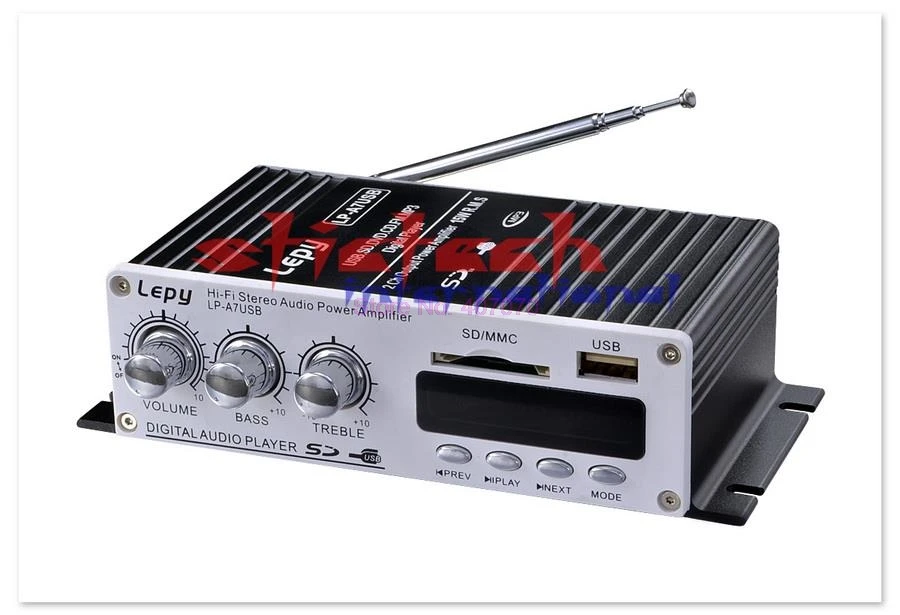by DHL or Fedex 10 pcs music 12v amplifier Hi-Fi stereo amplifier A7USB FM Power Stereo Audio Amplifier