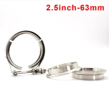 

2.5 Inch Silver Stainless Steel V-Band Flange Clamp For Turbo Exhaust Downpipes