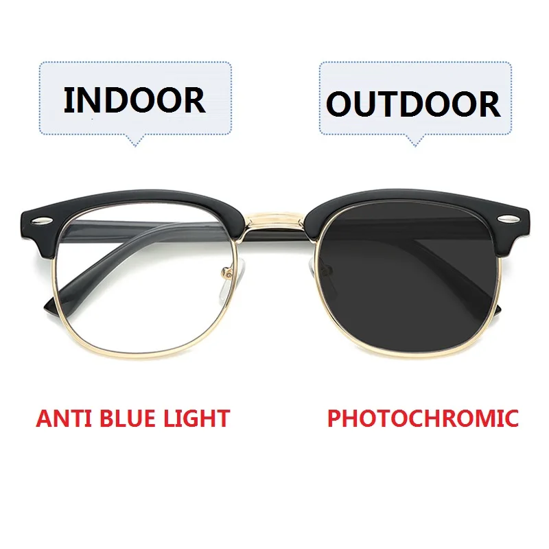 Zerosun Photochromic Glasses Men Women Myopia Sunglasses with Graduate Lens Optic for Far Vision Driving Outdoor Shades UV400
