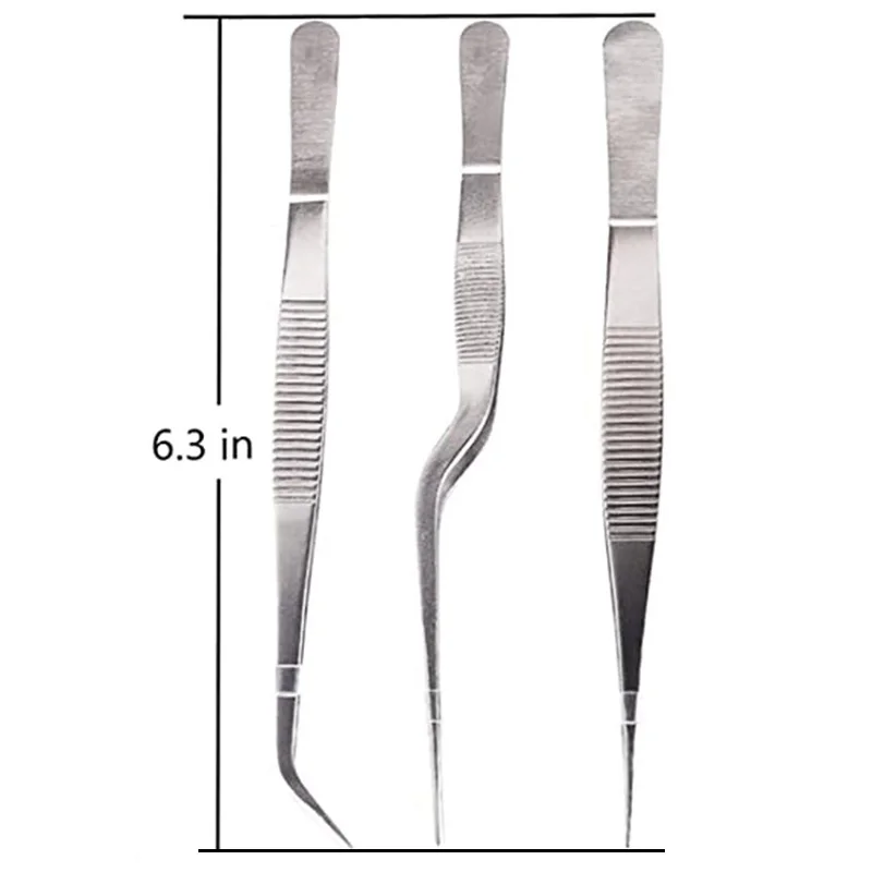 Set Di 6 Pinzette Da Cucina In Acciaio Inossidabile - Punte Seghettate Per Precisione, 6 Stili Diversi - Foto 8