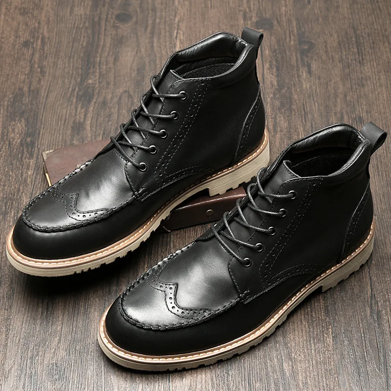 

Martin Boots Men's England Genuine Leather High Shoes Varved Men's Boot Short Boots Worker Boot Leather Boot Combat Boots