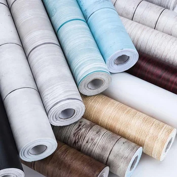 

PVC Waterproof Wallpapers Wood Grain Wall Sticker Self Adhesive Roll Furniture Cabinets Decor for Home Room Door Floor Wall