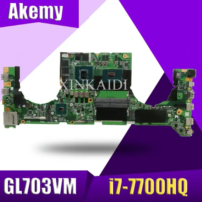 GL703VM DA0BKNMBAB0 w i7-7700HQ процессор w N17E-G1-A1 GPU для Asus GL703VM системная материнская плата для ноутбука материнская плата