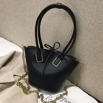 

European Fashion Female Tote Bucket Bag 2019 New High Quality PU Leather Women's Designer Handbag Chain Shoulder Messenger Bag