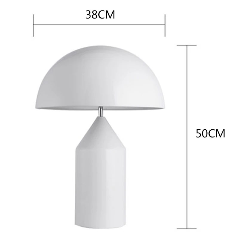 Скандинавская позолоченная настольная лампа, дизайнерская лампа для дома, креативная лампа для спальни, лампа для гостиной, железный гриб, Настольный светильник, светильники - Цвет абажура: White large