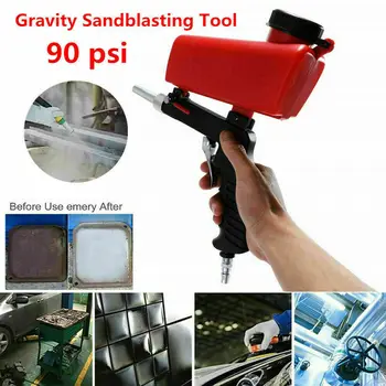 

Portable 90psi Gravity Sandblasting Gun Pneumatic Small Sand Blasting spray gun Adjustable Pneumatic Sandblaster Tool