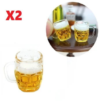 

2Pcs 1:12 Dollhouse Miniature Furniture Accessories Beer Cups Mugs Landscape