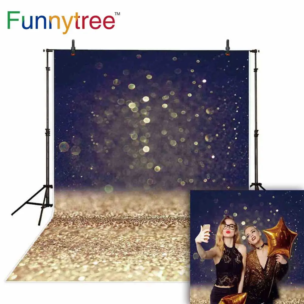Funnytree Золотой Фон для фотосъемки с бликами с эффектом боке Блестящий Роскошный новогодний декор вечерние фон для фотосъемки в фотозонт аксессуары для фотостудий