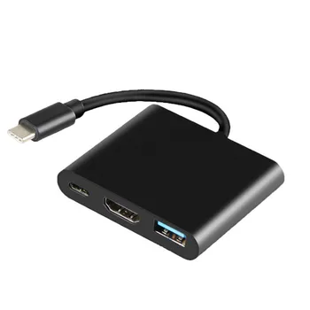 

Type-C to HDMI Adapter Male to Female USB C to HDMI Converter with 3 Ports 3 In 1 Cables Hub Adapter for PC Laptop Phone TV