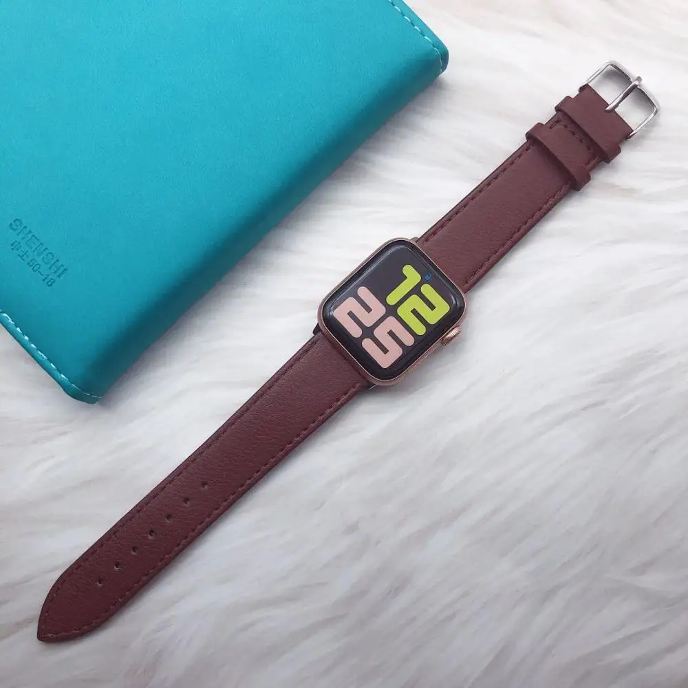 Роскошный кожаный ремешок для Apple Watch Band sport 40 мм 44 серии 1 2 3 4 5 6 se iwatch 38 42 | Наручные