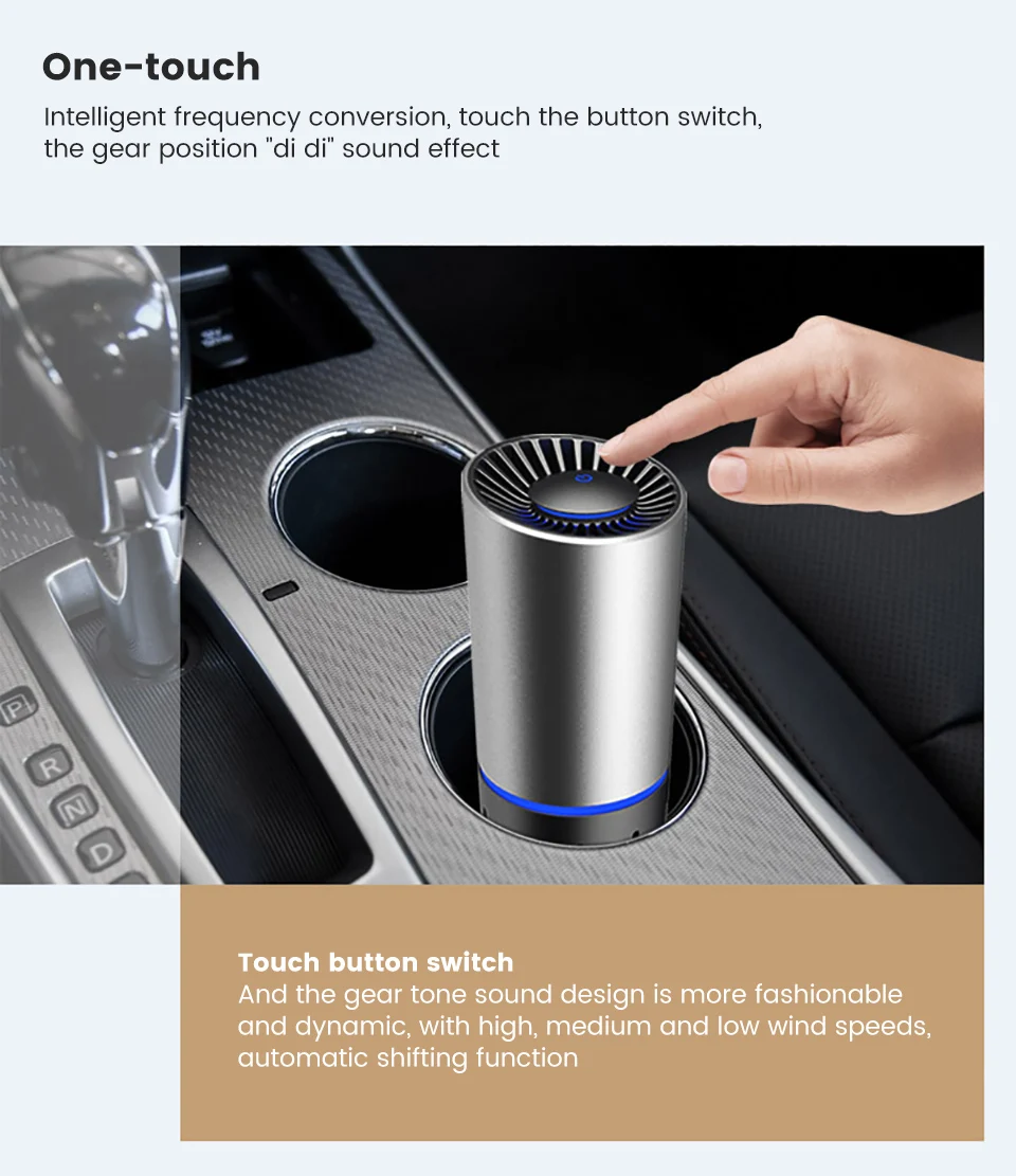 AOSHIKE 1PCS Car Air Purifier 12V Negative Lons Air Cleaner Lonizer Air Freshener Auto Mist Maker Pm 2.5 Eliminator Cup