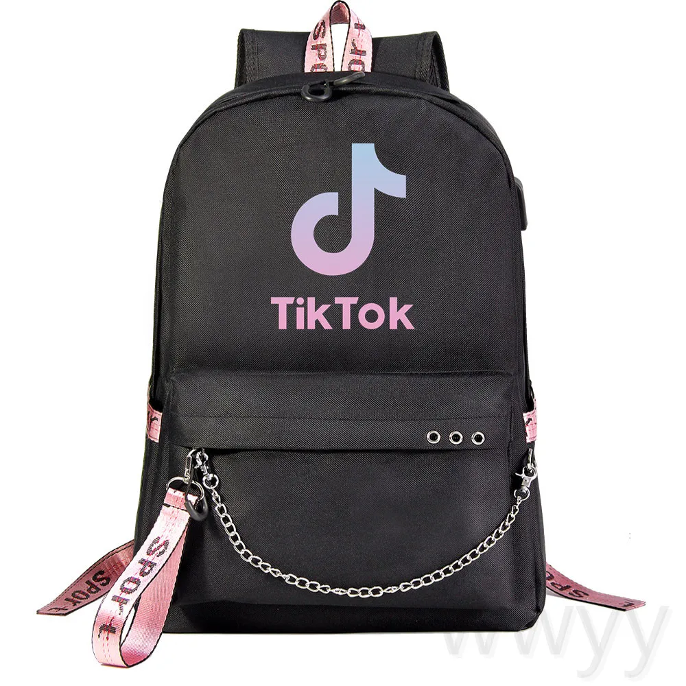Tik Tok Student Backpacks Large Capacity Breathable School Bag With Usb