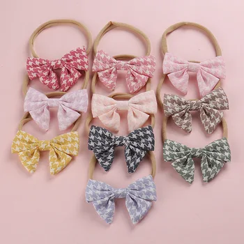 

free shipping 10pcs Classic bird bowknot headband children's hair band soft nylon headband girls hair band Accessories