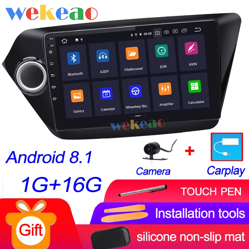Wekeao сенсорный экран " Android 9,0 Автомагнитола для Kia K2 Rio Android авто gps навигация 2012 - Цвет: Android Car Radio