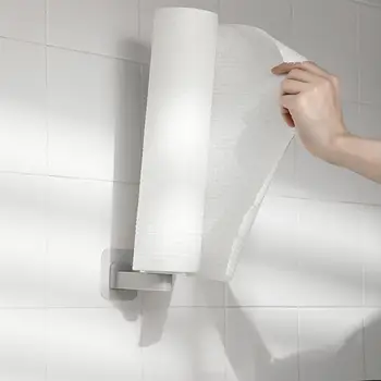 

2pcs Punch Free Roll Towel Holder Paper Napkin Shelf Kitchen Tissue Storage Rack Bathroom Rail Hanger Organizer