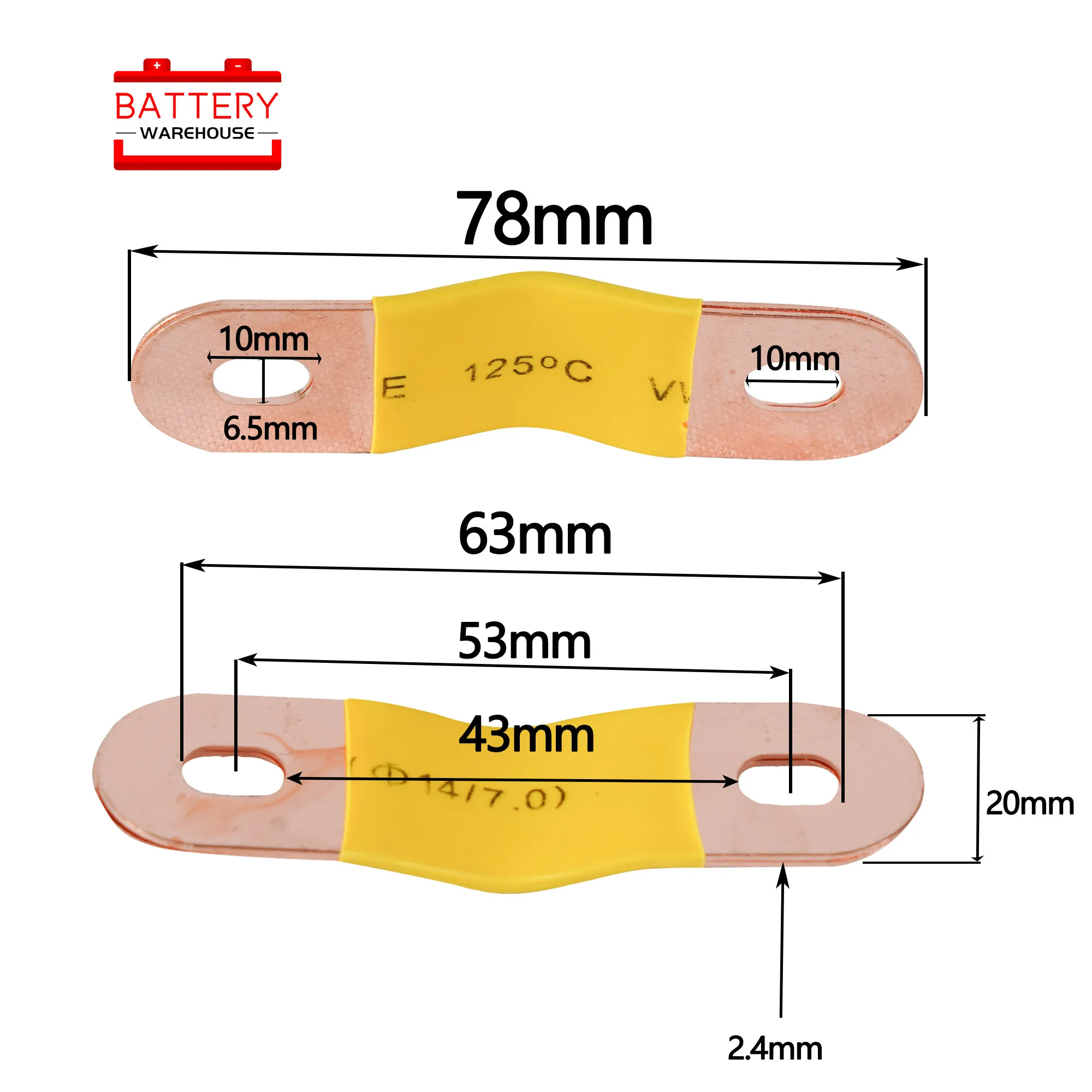 

Copper Bus Bar Terminal Connectors for CALB CATL lifepo4 battery 3.2V 3.65V 3.7V 24V 96V100AH 120AH 150AH 200AH 300AH 400AH