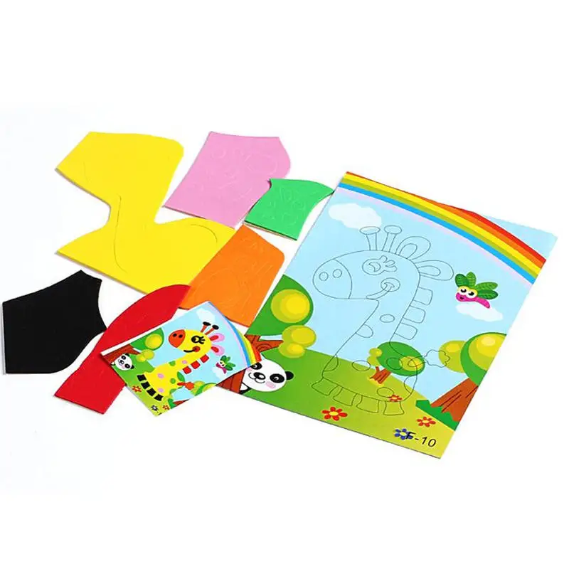 BalleenShiny DIY детские наклейки, игрушки-головоломки, Мультяшные животные, EVA трехмерная детская паста, развивающие игрушки