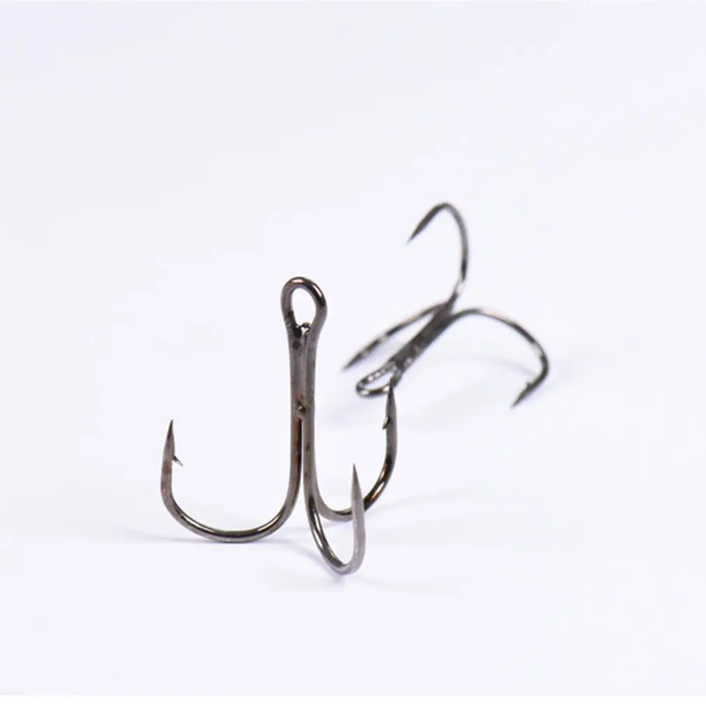 

50pcs/100pcs Lot Fish Fishing Sharpened Hooks Black Silver Barb Lure Tackle Bait 12 Size Fish Hook Bend Treble Hooks Anchor Hook