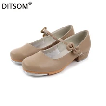 Танцевальная обувь для девочек с Т-образным ремешком коричневого цвета, на низком каблуке, из лакированной кожи, черного цвета, танцевальная обувь для джаза, засоряющая обувь, размеры 23-42