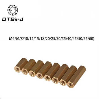 

Copper Dual M4 Nut Brass Female To PCB Hex Hexagon Pillar Spacer Standoff M4*(6/8/10/12/15/18/20/25/30/35/40/45/50/55/60) DT2