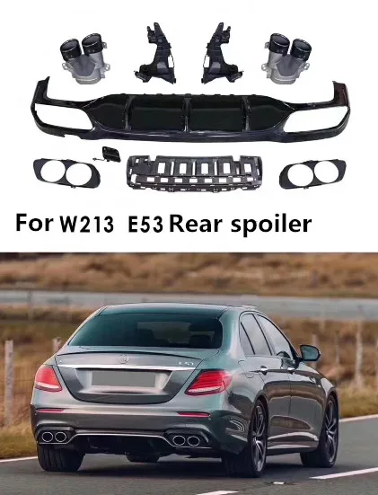 Для Benz E W213 задний спойлер задний диффузор E320LE260LE300L E53 стиль спойлер PP материал заднего бампера автомобиля