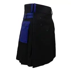 Мужская Мода шотландка мужчины Kilt ремень в клетку плиссированные двусторонние цепи готический панк юбка из шотландки повседневная юбка