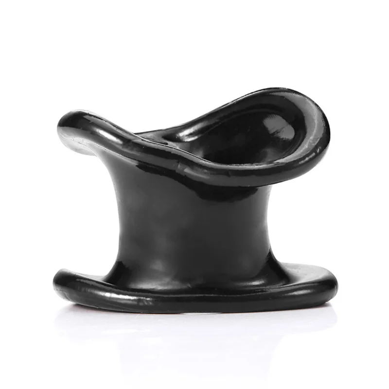 Мужской мошонки яичко Squeeze кольцо с клеткой мягких носилок задержки усилитель шарик, секс-игрушка - Цвет: Black