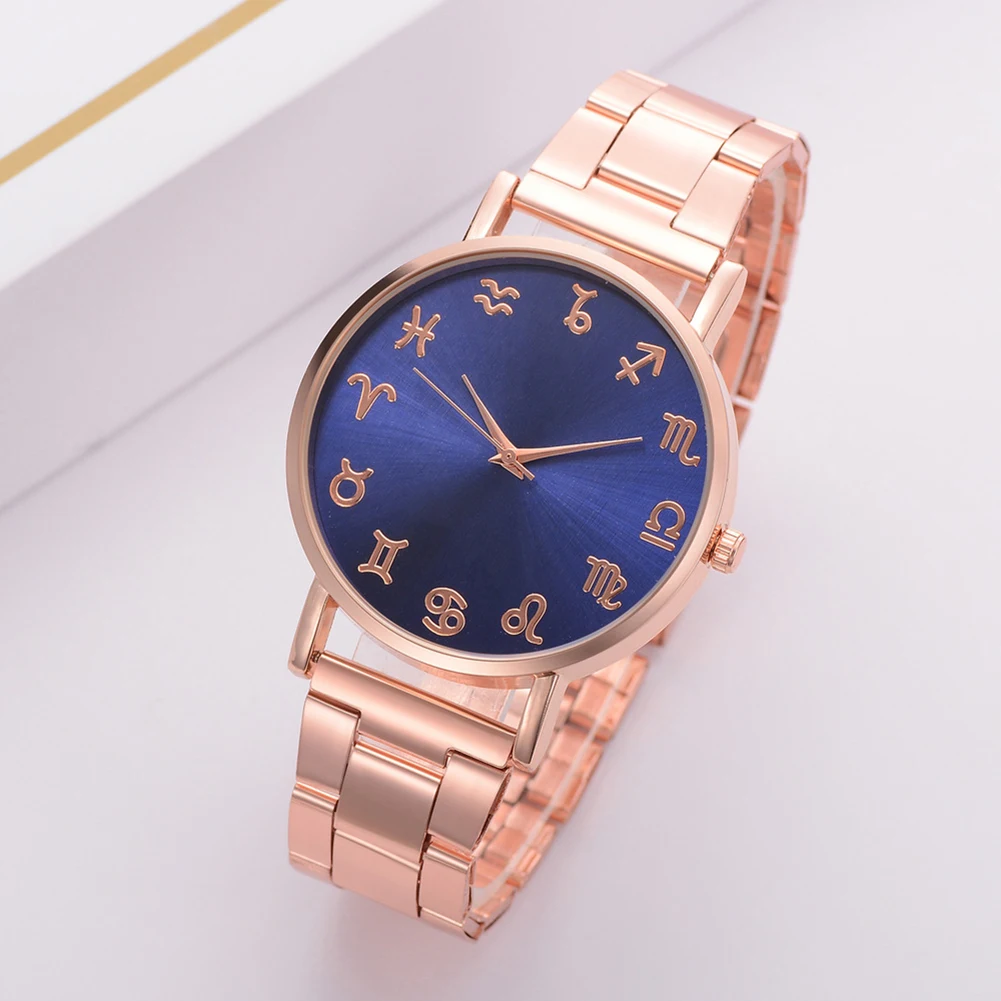 Fashion Couple Watches 12 Constellations Round Dial Analog Quartz Wrist Watch Gift Luxury watch Men Women