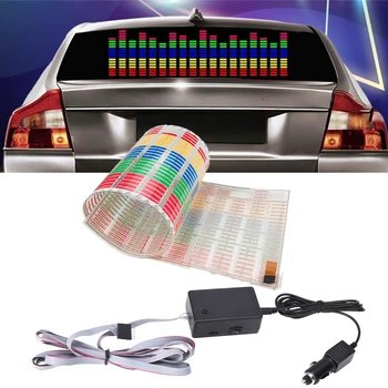 

90x25CM Car LED Music Rhythm Flash Light Rear Windshield Sticker Styling Neon Lamp for Subaru Forester XV Outback Impreza STI