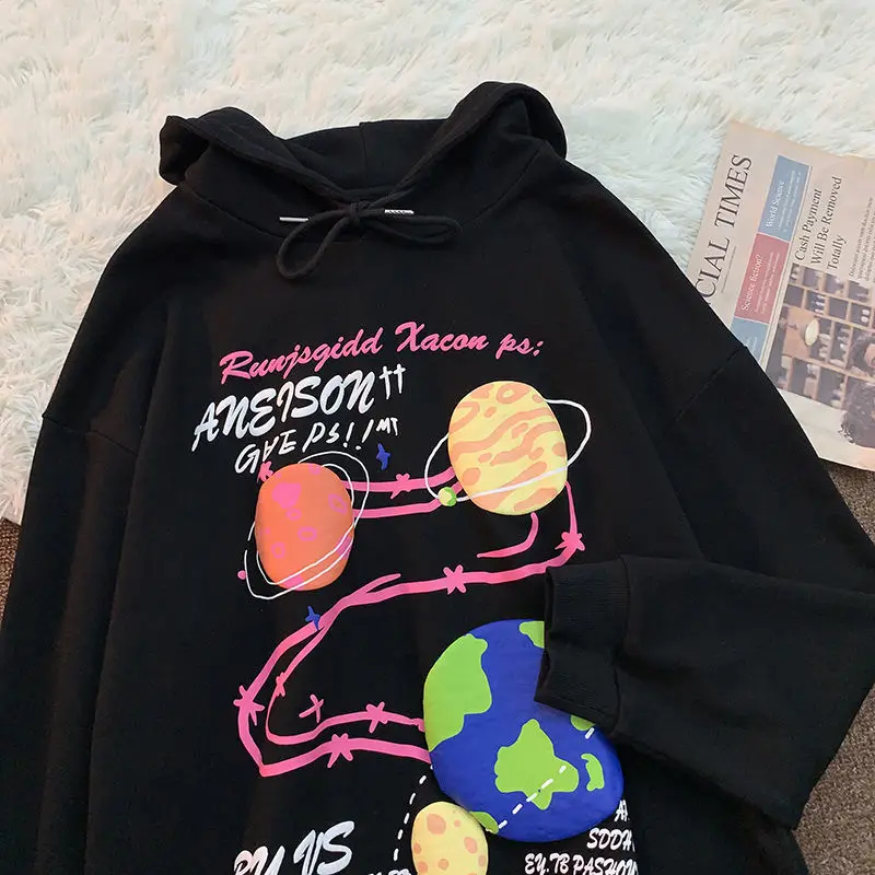 

Original Goth Graphic Hoodie Letter Printing Streetwear Oversized Clothes for Teens 2021 Autumn New Korean Fashion Tops Casual