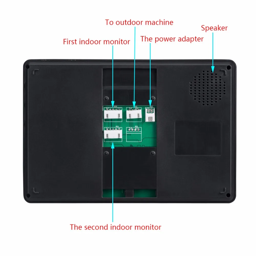 7 inch TFT LCD Video Door Phone Visual Video Intercom Speakerphone Intercom System +2 Monitor +1 Waterproof Outdoor IR Camera