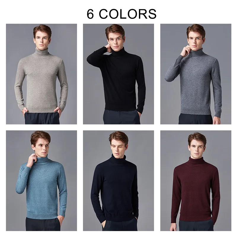 COODRONY Brand Turtleneck Sweater Men Pull Homme Autumn Winter Thick Warm Pullover Men Soft Cotton Wool Knitwear Sweaters 91119