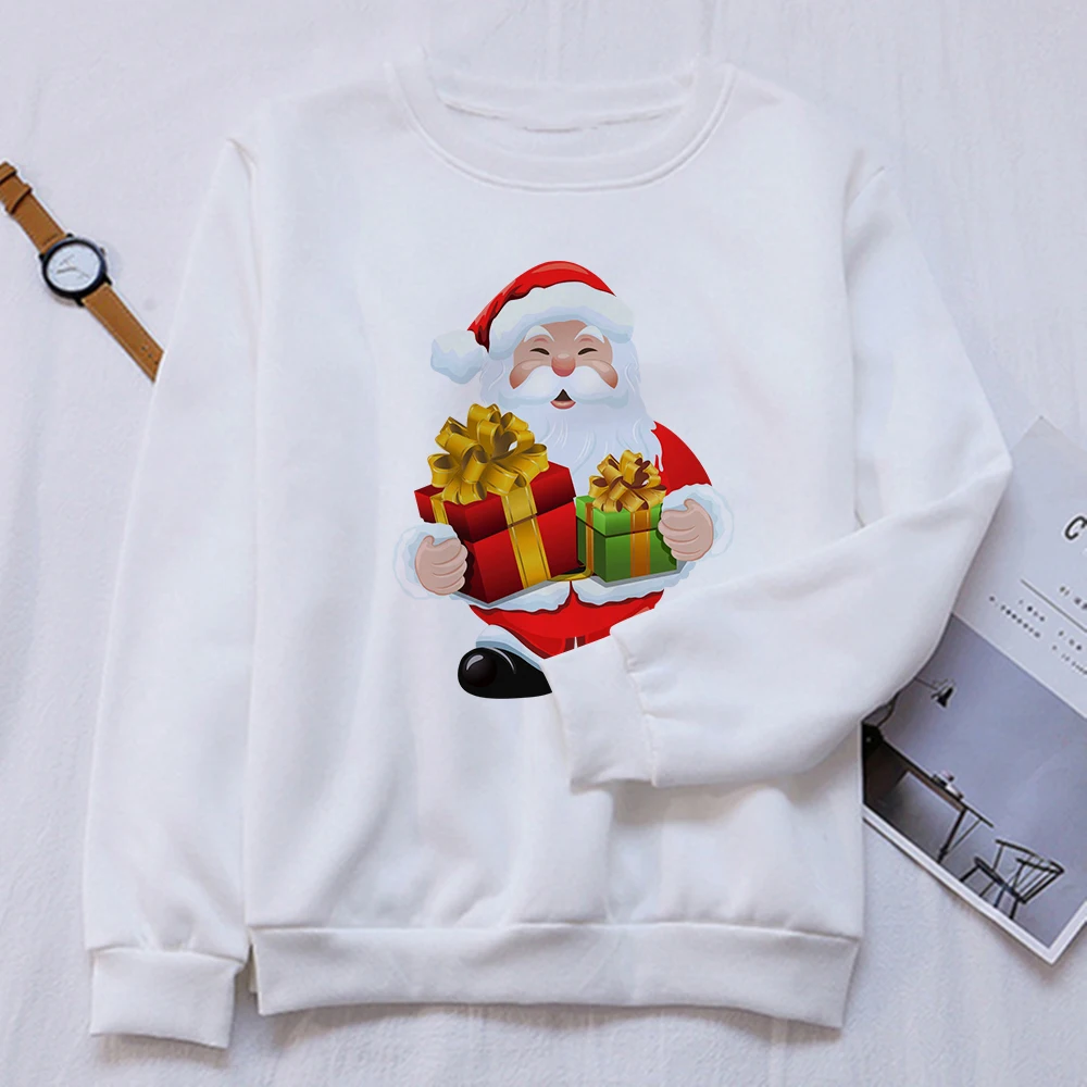 

Aesthetic Style Woman Hoodies Santa Claus Is Giving Gifts Graphic Sweatshirts Ladies Merry Christmas Hip Hop Women Clothes