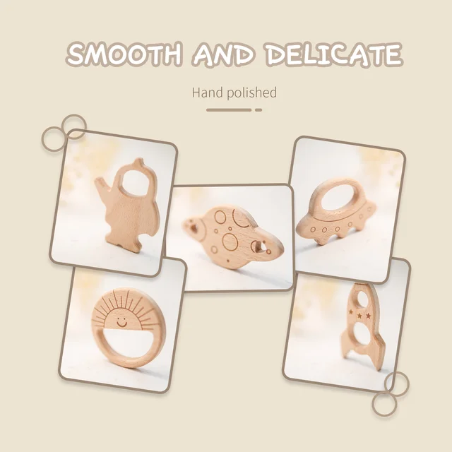 Space Series Wooden Building Block Toys for Children Montessori Baby Toy Stacking Blocks Baby Teether for Teeth Small Wood Gift 5