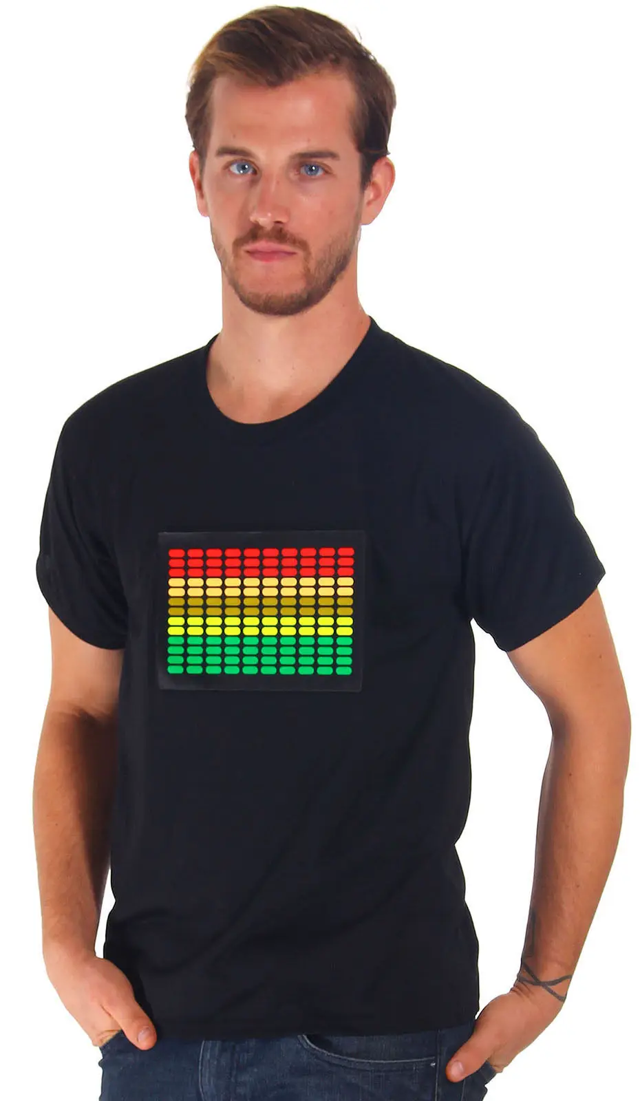 

Sound Activated Disco Rave Music Concert Party Dance Flash EL LED T-shirt Gift Print T-shirt,Hip Hop Tee Shirt,NEW ARRIVAL tees