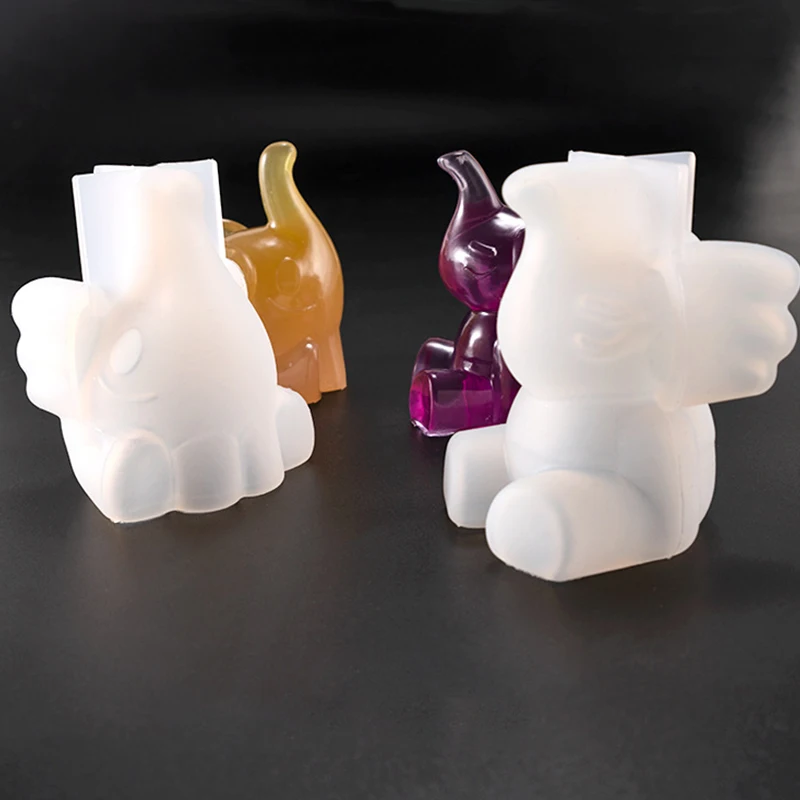 Милый стерео Маленький слон силиконовая форма для ручной работы форма для изготовления мыла практичная DIY кристальная эпоксидная форма орнамент кулон приспособление для украшения