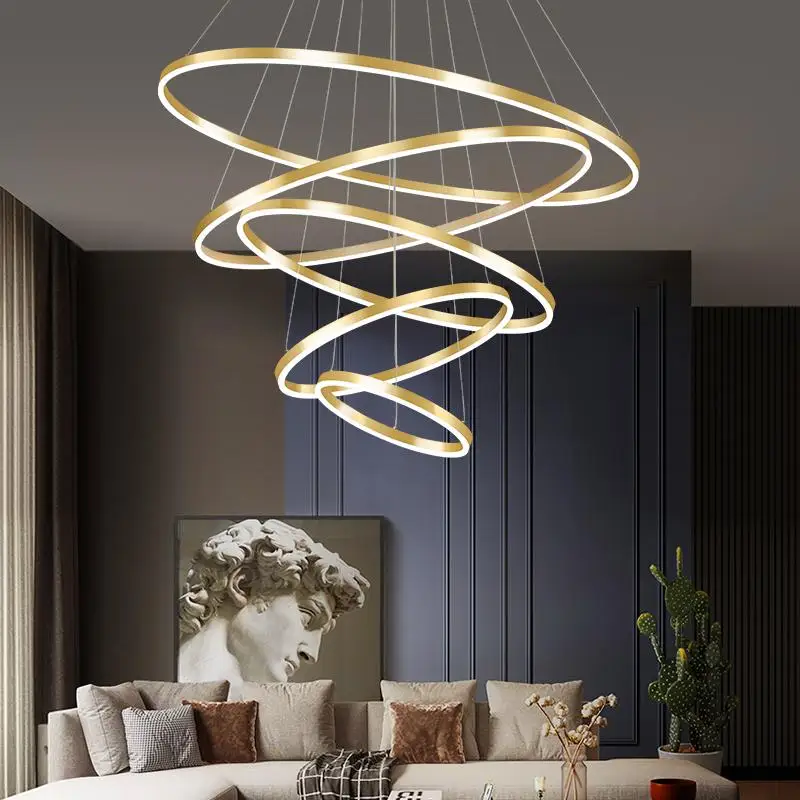 NordicMinimalismModernLedChandelierVillaSittingRoomLights