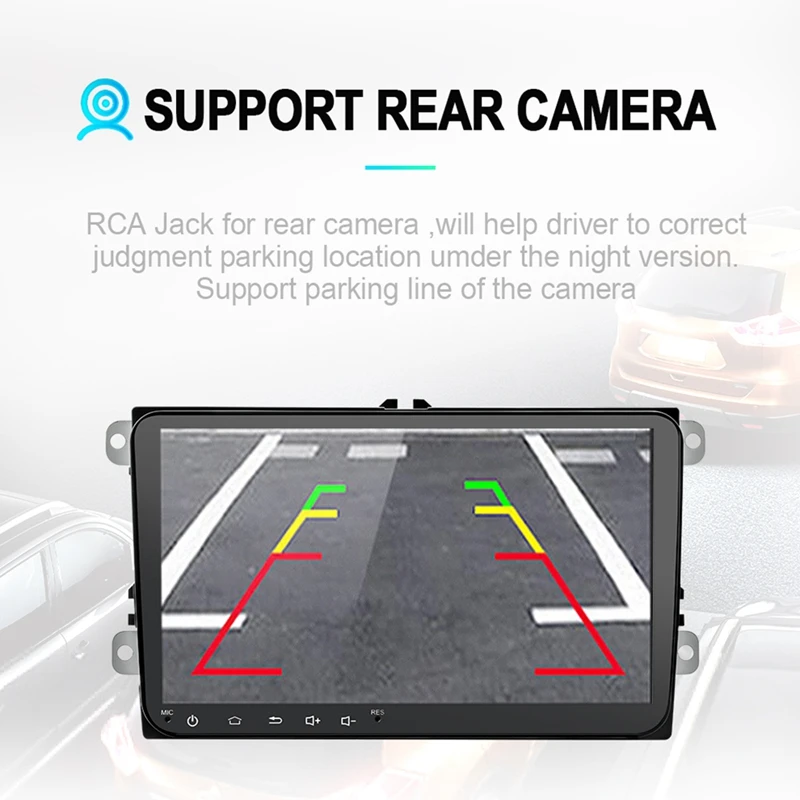 9 дюймов Android 8,0 двойной 2Din автомобильный Радио Gps авто радио 2 Din Usb для Vo-lk-swa-gen/Passat/Golf/Skoda/Seat Wifi Bluetooth 2 Din
